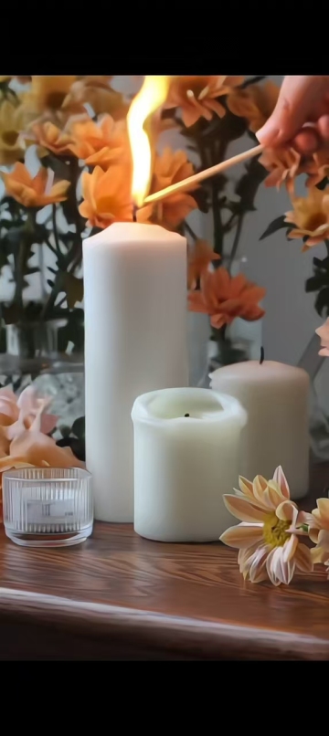 2025 new Christmas candle white pillar candle