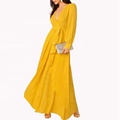 Fashion Custom Lady Chiffon Ruffle Maxi Dress Vestidos Women Elegant Summer Casual Dresses1