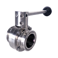 Stainless Steel Sanitary Butterfly Valve with Pull Handle, DN100 Wafer/Tri Clamp1