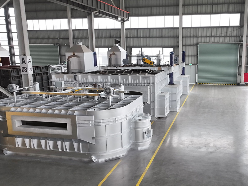 Inside the factory building