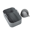 Custom Logo and Color Silicone Air Fryer Liners: 2-Pack Non-Stick Rectangle Dual Basket Liners for Air Fryer and Baking Trays1