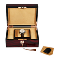 High-End Brown Wood Watch Box with Single Slot for Jewelry Storage - Square Design1