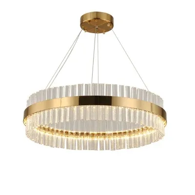 Lámpara de techo de cristal de latón de lámpara de lujo moderno