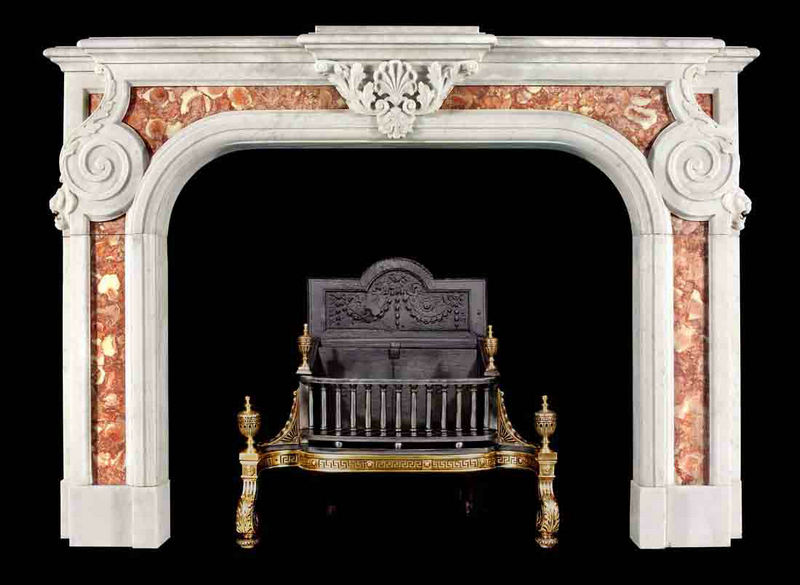 Exquisite White Red Marble Mantel for Luxurious Home