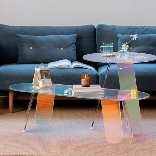 Erhöhen Sie Ihren Wohnraum mit dem modernen ovalen Acryl -Couchtisch