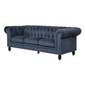 Estilo American Classic Blue Velvet Fabric Chesterfield Sofá Set más popular Muebles de sala de estar de sofá 1