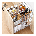 Silver Stainless Steel Vertical Kitchen Seasoning Storage Basket1