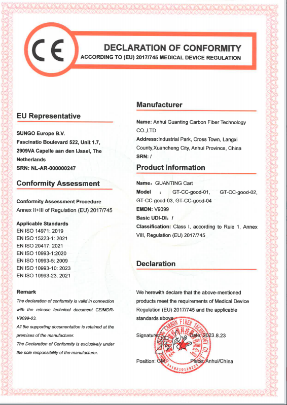 DECLARATION OF CONFORMITY