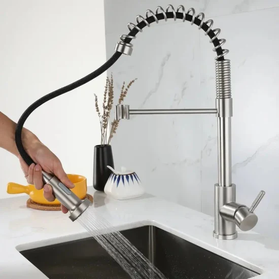 6231 New Two-Function Spring 304 Stainless Steel Pull-out Kitchen Faucet1