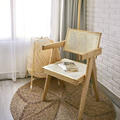 Preço barato Modern Luxury Fashion Cafe Furniture Wood and Wicker Restaurant Kining Chair1