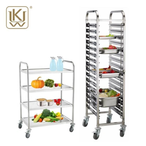 Multifunktionale Edelstahl-Tabletttrolley-Merkmale