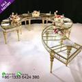 Customizable Serpentine S Shape White and Gold Hotel Furniture for Weddings1
