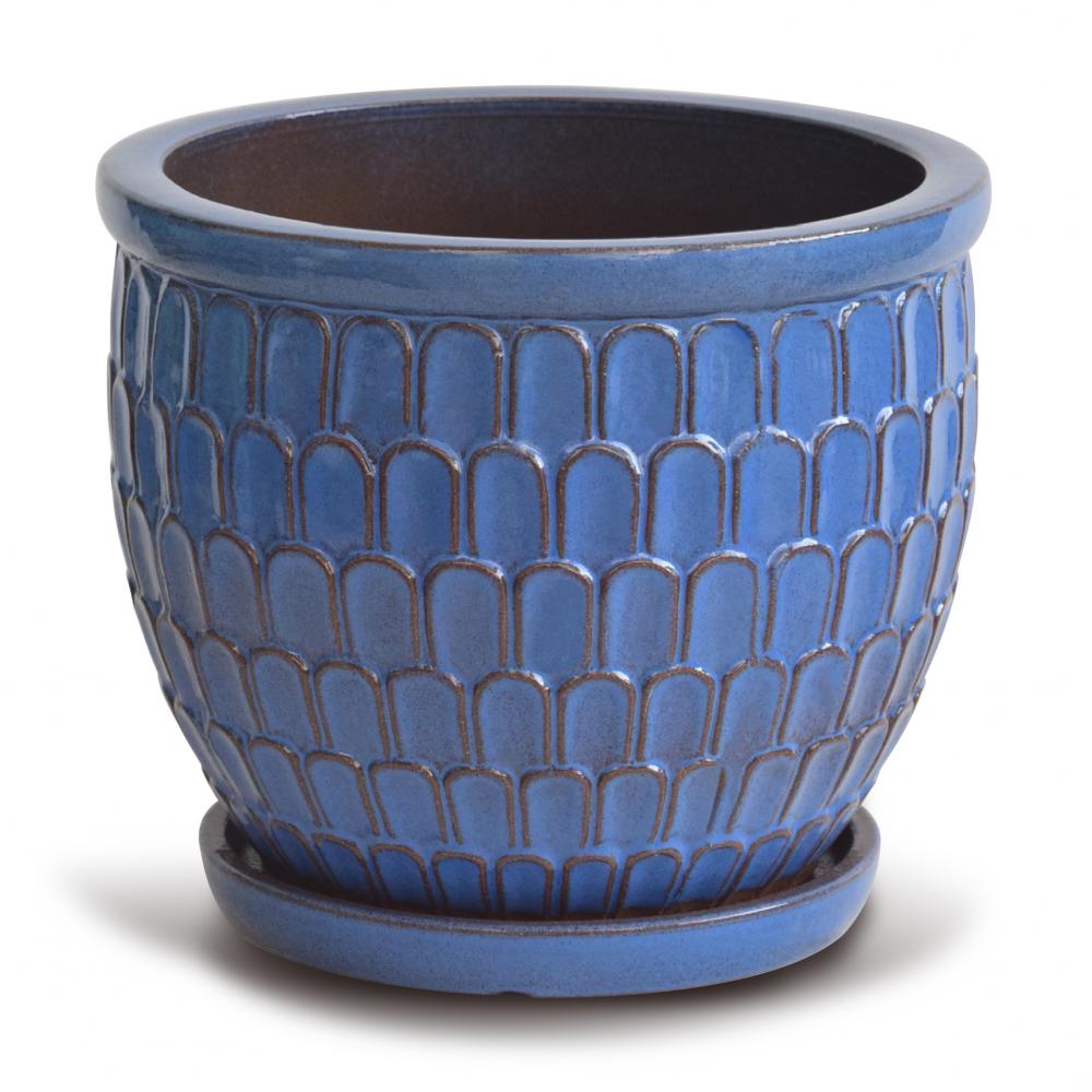 Dragon Scale Flower Pot Blue 1