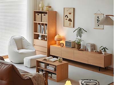 How to match the glass coffee table with other furniture in a modern minimalist living room?