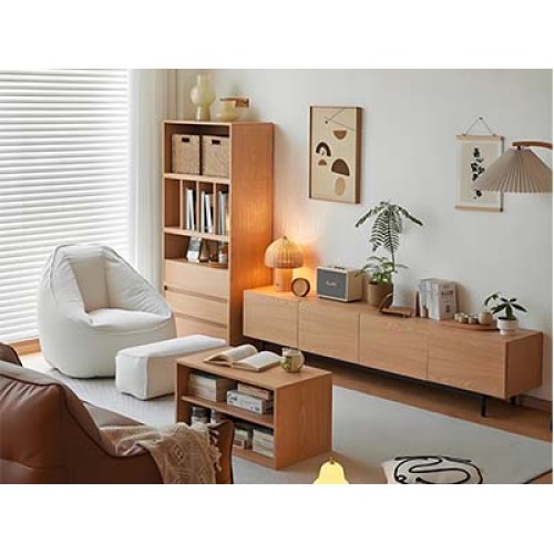 How to match the glass coffee table with other furniture in a modern minimalist living room?