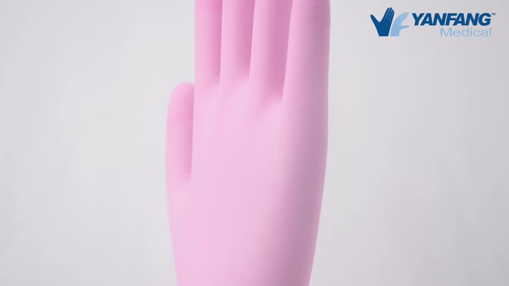Gants en nitrile rose, examen médical gants en nitrile, gants industriels et nitriles