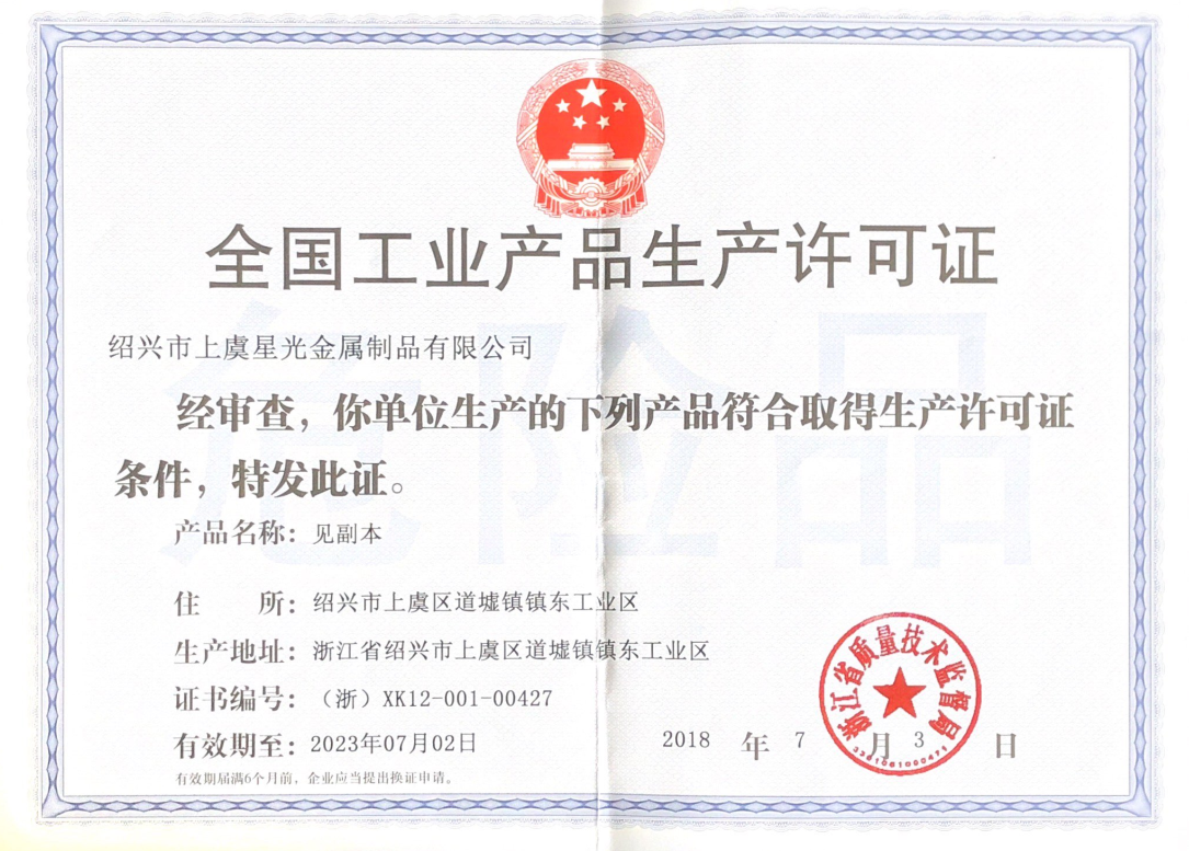 National Industrial Product Production License