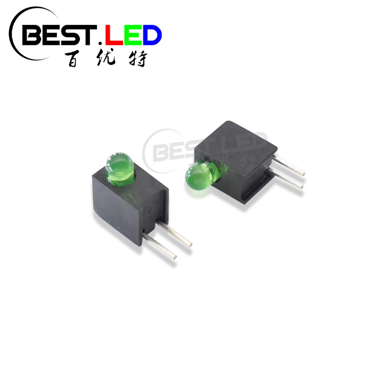 Indicateur LED vert 3 mm avec objectif diffusé vert