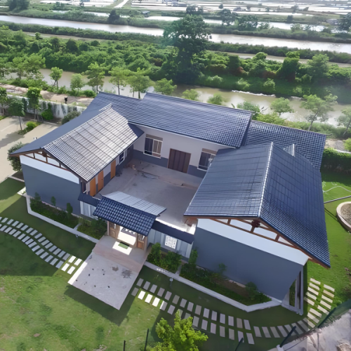 আপনি কীভাবে এন্টিক ব্লুইশ-গ্রে ছাদের টাইলসের সাথে মেলে）?