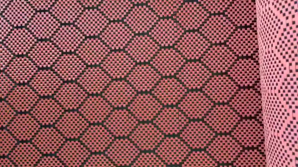 Turuncu Aramid Karbon Fiber Hibrit Bez Jacquard Fabric1