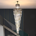 Modern Luxury Hotel Lobby with Gold Round Staircase and Crystal Chandeliers1