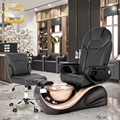 Black Pedicure Chairs: Foot Spa & Nail Salon Furniture with Human Touch Pedicure Package1
