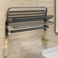 Rustproof Foldable Towel Shelf Bar Holder Storage Rack1