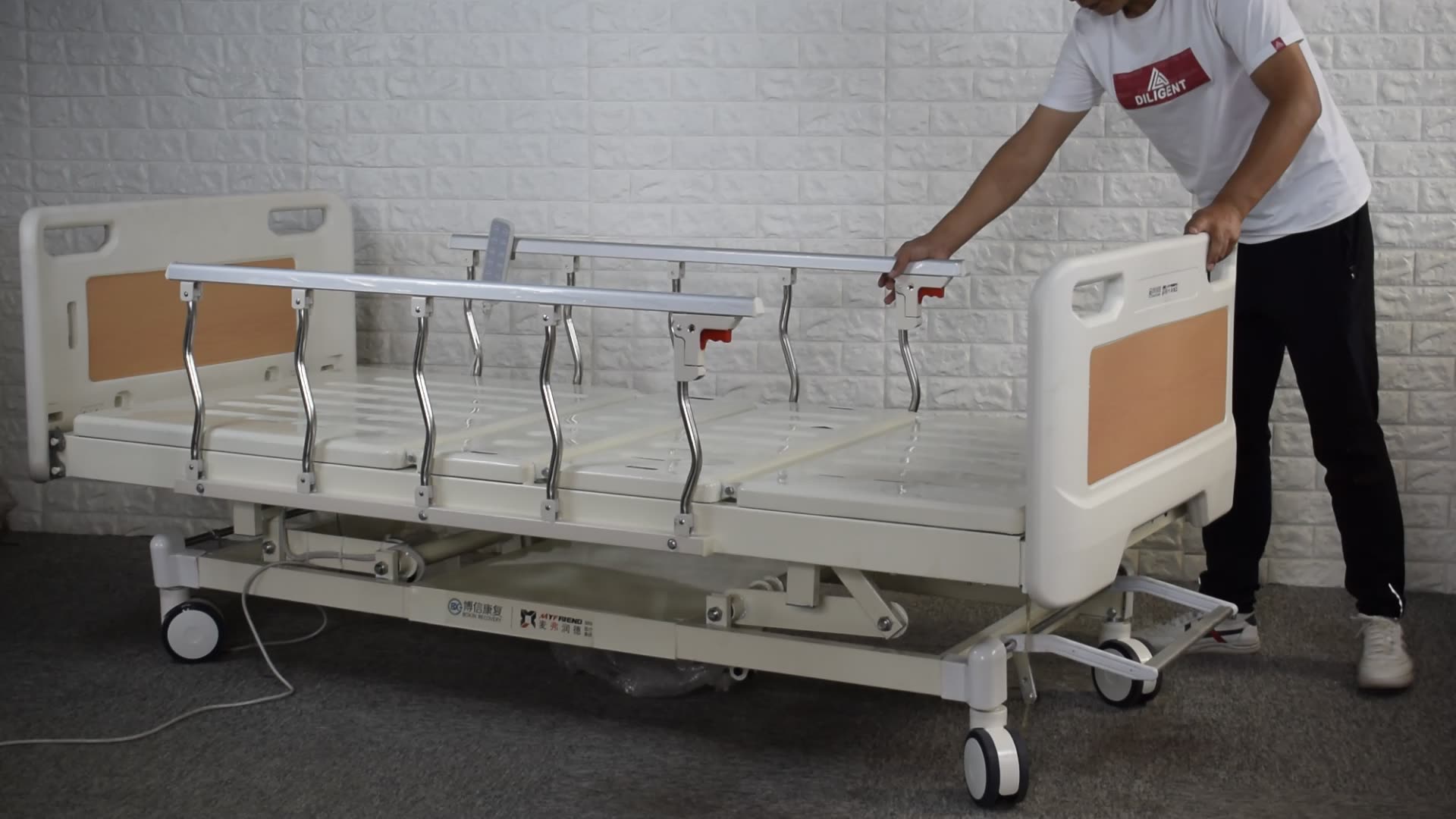 medical clinic furniture 1 crank ABS patient Healthcare Folding manual hospital bed1