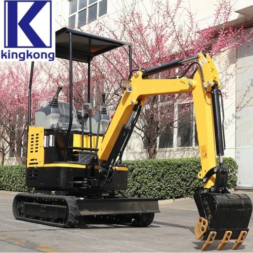 La miniexcavadora compacta KingKong 17, con su potente motor, lidera la construcción en terrenos estrechos.