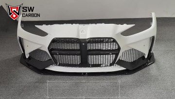 Carbon Fiber A-D Style M4 G82 Front Bumper Kit for BMW M3 G80 M4 G82 G83 - Front Grille & Splitter Upgrade1