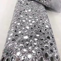 Stock Shiny MultiPolor Fashion Holography 100 Polyester Fabric Lared Sequin Fabric 3D Sequin1