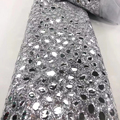 Stock de mode multicolore brillant Holographique 100polyester tissu grand tissu à paillettes 3D Sequin1