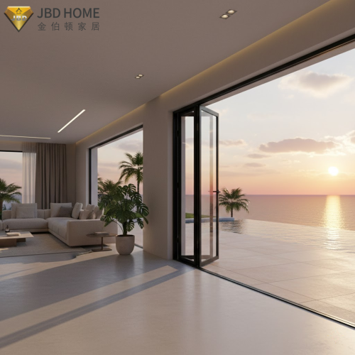 Ikuspegi panoramikoak maximizatzea JBD HOME Ziurtagiria Aluminiozko Ate Bikoitzeko Sistemekin