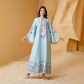 لباس شیک ترکی دبی Abaya مسلمان بلند ماکسی زنان خاور میانه پولک های الماس داغ Jalabiya Abaya لباس1