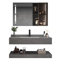 Modern Grey Smart Mirror Bathroom Cabinet - Environmentally Friendly OEM European Design1