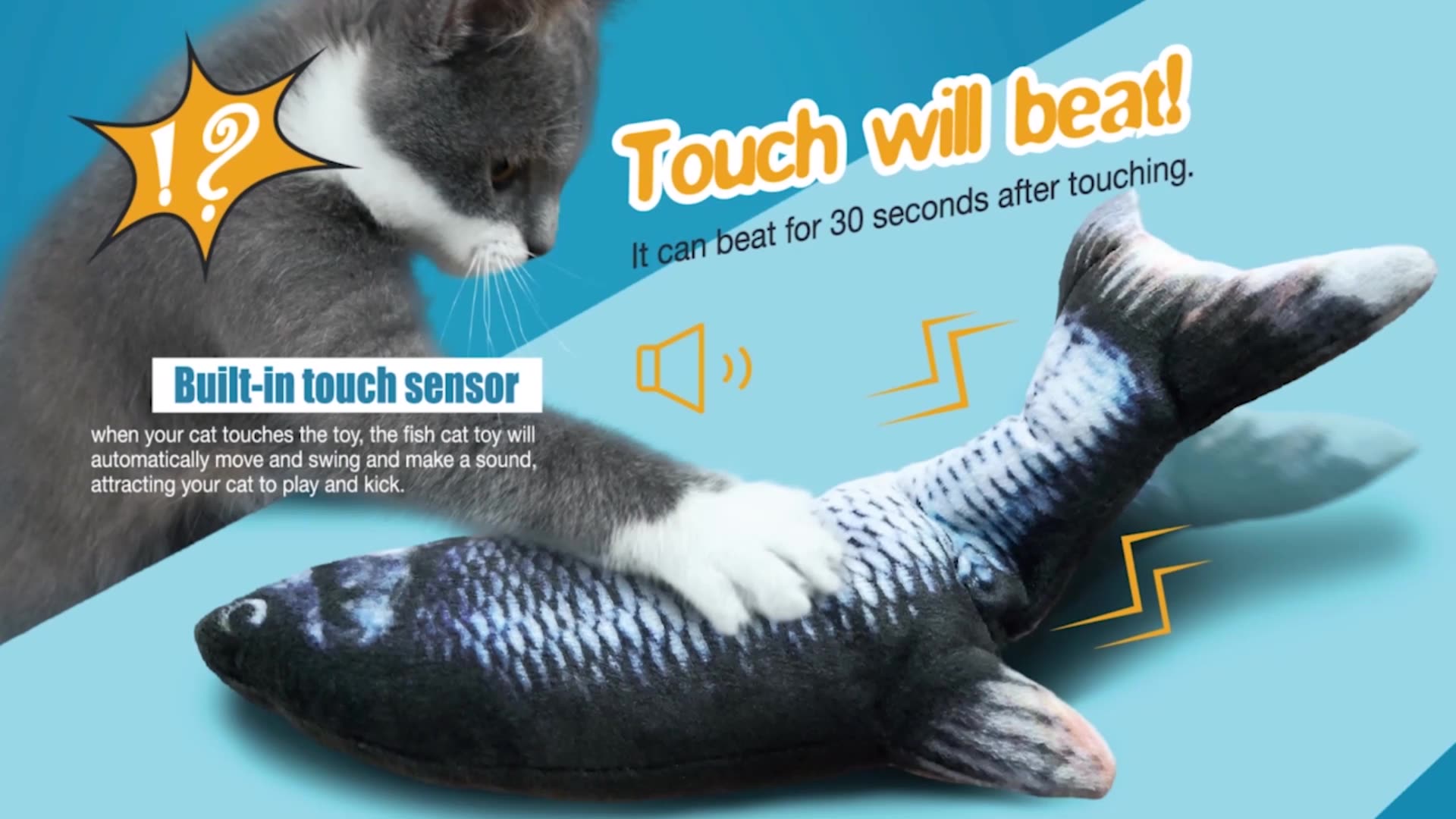 Popular Electronic Cat Floppy Fish Toy Wiggling Fish Toy Interactive Cat Toy1