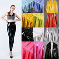 Ultra-bright Black PU Leather Pants - Four-sided Stretch Solid Color Waterproof Clothing1
