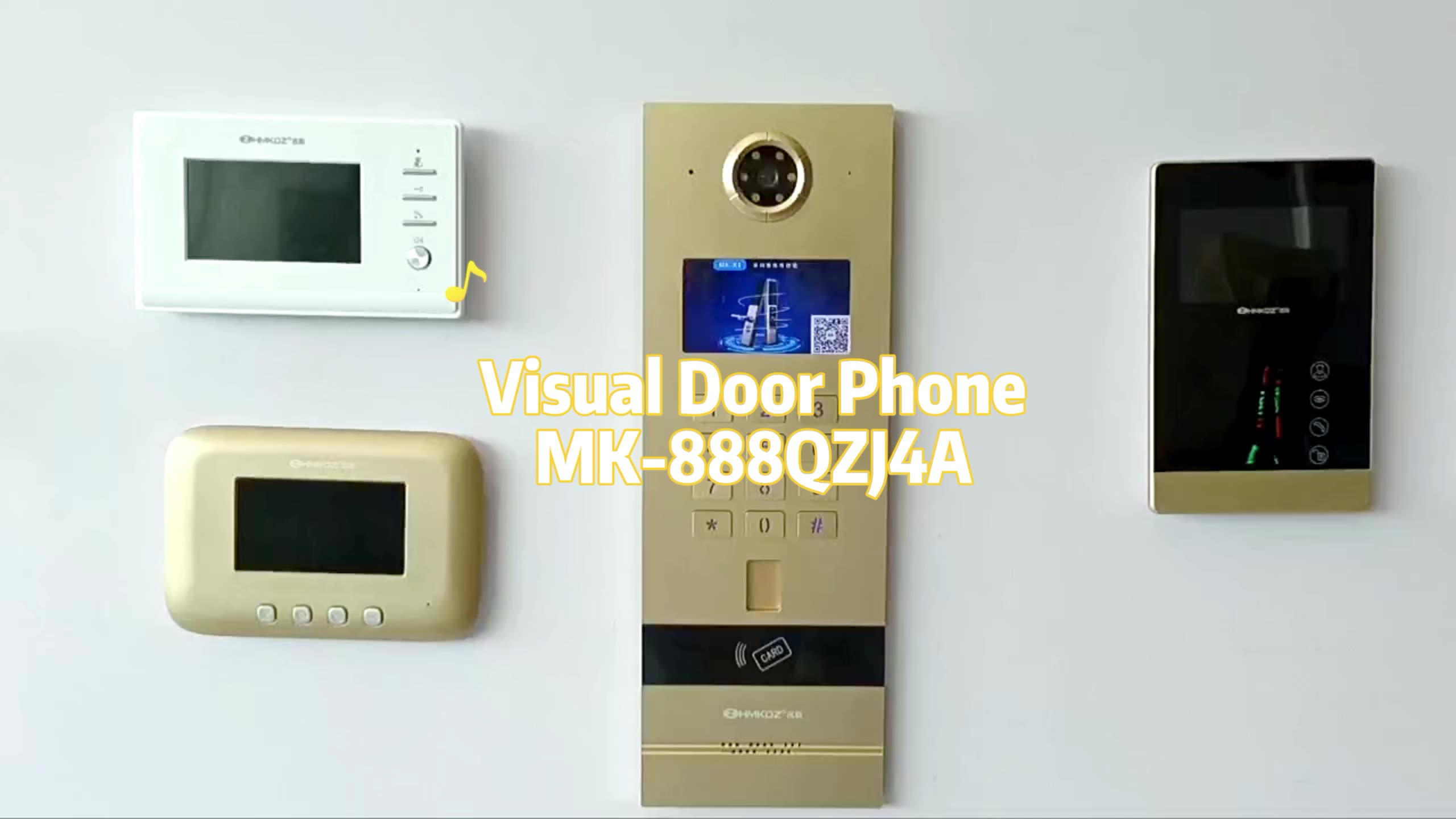 Sistema de intercomunicador de apartamentos de alta calidad Sistema de intermedio de 4.3 pulgadas Color dorada Puerta de video Phone1