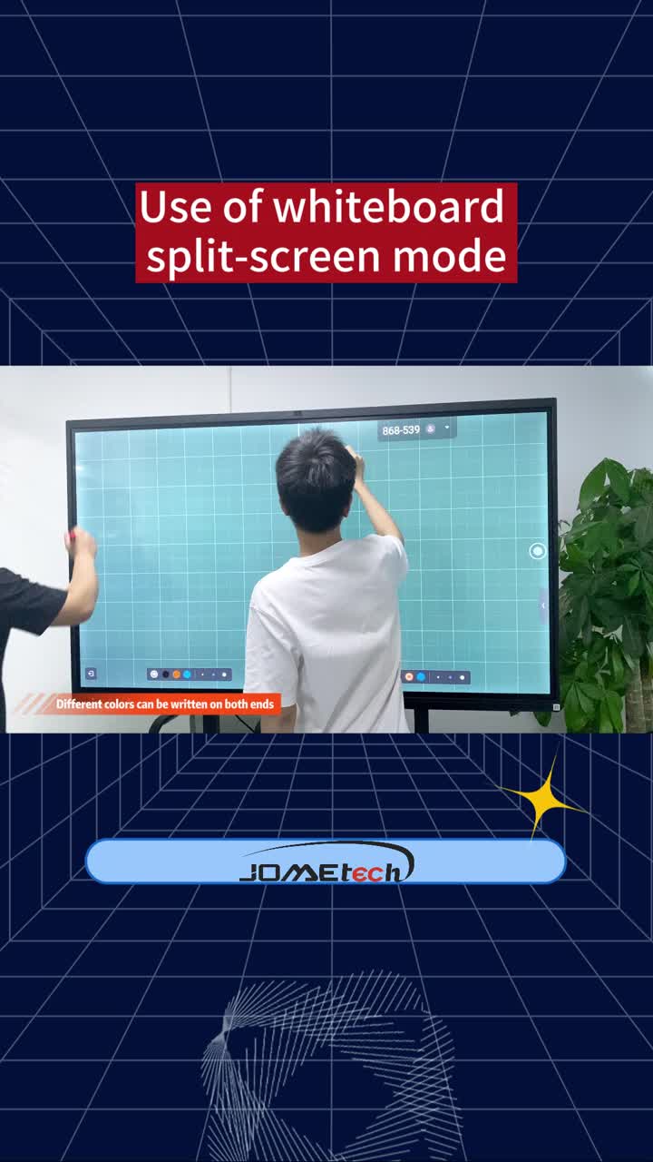 Use of whiteboard split-screen mode