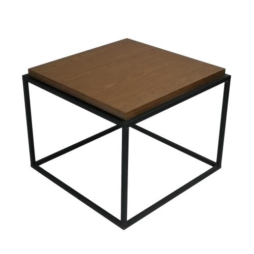 Área de recepção moderna da sala de espera Nórdica Móveis de escritório MDF Tabela final minimalista de mesa de madeira MDF com base de metal com base de metal