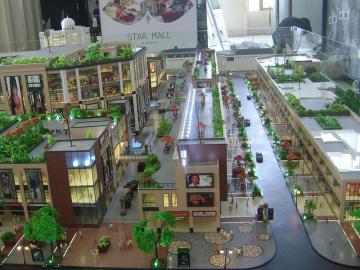 Large shopping mall model display