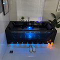 Modern Black Whirlpool Hydro Massage Acrylic Bathtub with Drainer1
