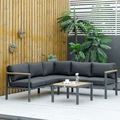 Hochdichte Schwamm wasserdichte Metall Aluminiumlegierung Heißer Verkauf kostenlos Probe Hotel Patio Garten Outdoor Sofa1