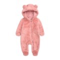 Winter新生儿婴儿 toddler 加厚保暖连体衣 熊耳兜帽防风雪服1