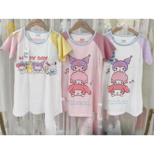 만화 어린이 곰 인쇄 반팔 티셔츠 세트