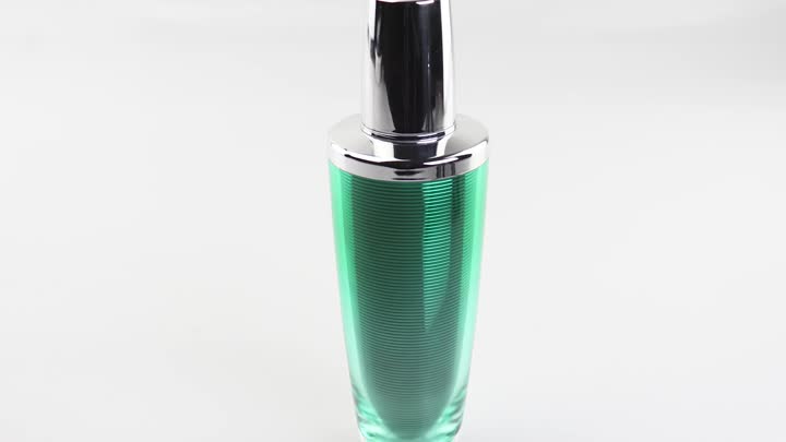 Cosmetic packaging bottle with thread