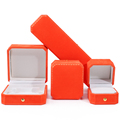 Han Hong Wholesale Custom Jewelry Box mit Logo Luxus -Anhänger Ohrringe Armband Halskette Ringbox Orange Velvet Jewelry Box11