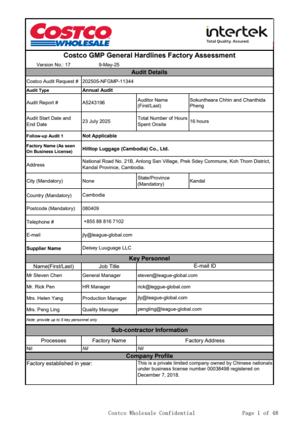 COSTCO GMP-FQA_GMP_NF_COSTCO_REPORT_ HILLTOP LUGGAGE (CAMBODIA) CO LTD JULY 23, 2025.(1)_1-3