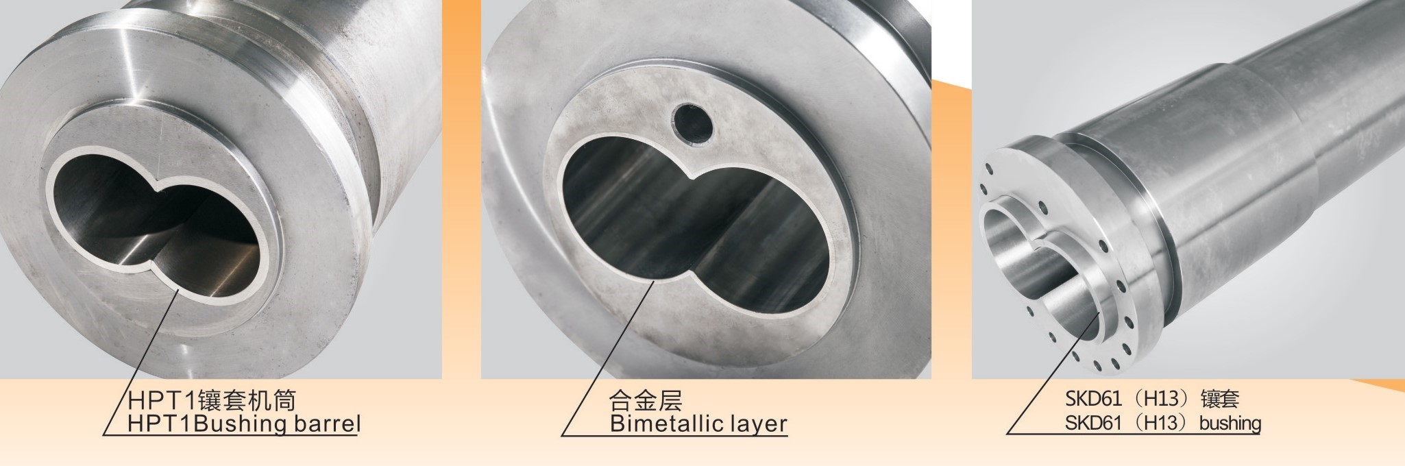 Conical Twin Screw Barrel for plastic extruder