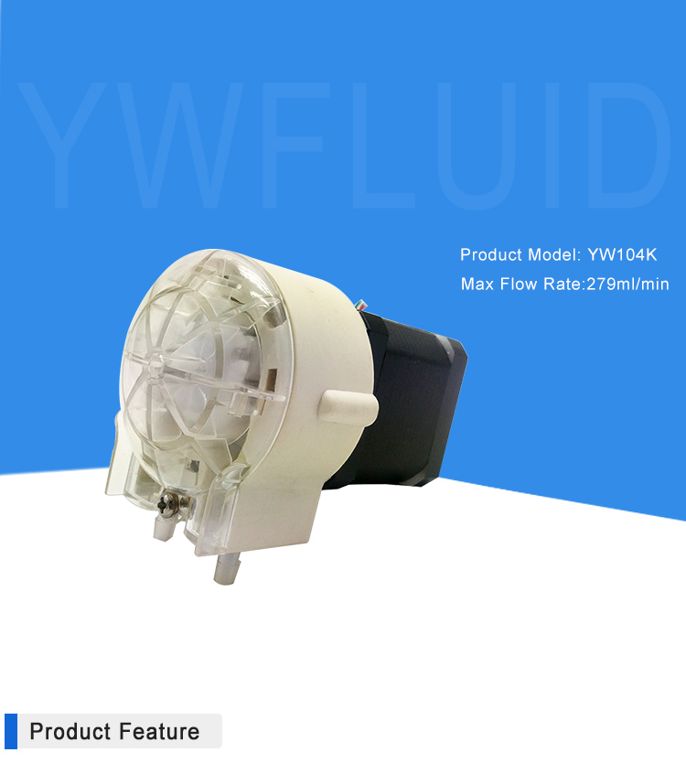 YWfluid عالية الدقة منخفضة الضغط سريع تحميل رأس المضخة مضخة تمعجية تستخدم لنقل شراب زيت الجلسرين إلخ